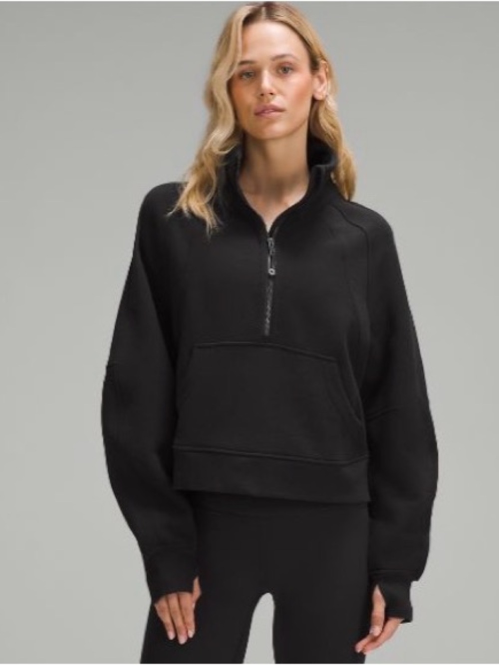 lululemon athletica Black Scuba Oversized Funnel Neck Half-Zip